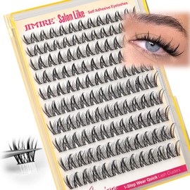 Fairy Self Adhesive Eyelashes Wispy Lash Clusters with Glue Press on Lashes Reusable Self Adhesive Manga Lash Clusters 8-14MM Pre-Glued Eyelashes Clusters Easy to Apply Beginners Friendly by JIMIRE