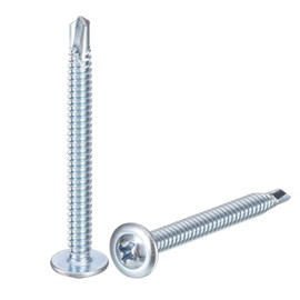 QUARKZMAN 50 Stück Blechschrauben Selbstschneidend #8x2" Phillips-Kopf Selbstschneidende Schrauben, Kohlenstoffstahl Flachkopf Bohrschrauben für Holz, Metall, Kunststoff, Blau