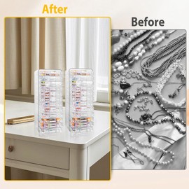 Minicoco Acrylic Jewlery Box 12 Pcs Storage Boxes Small Jewellery Box for DIY Art, False Nails, Jewellery Necklace, Earring, Bracelet, Braceletand More Small Items Jewelry Travel Case