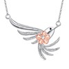 ZPMMPZ Hummingbird Necklace 925 Sterling Silver Sakura Hummingbird Pendant Necklace