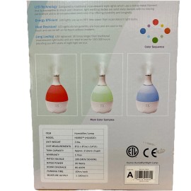 Tribest Humio HU-1020-B Ultrasonic Cool Mist Humidifier and Night Lamp