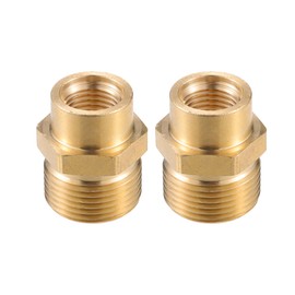 VekAuto Pressure Washer Connector, G1/4" to 15mm M22x1.5 Male and Female Adapter Brass Screw Hose Connector Universal for Pressure Washer Brass Copper Tone Auto Accessories