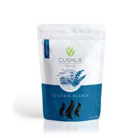 Kelp Breakfast Maine Trace Mineral Tea Blend - Brekkie Contains Black Tea, Sweet Orange Peel With Sea Vegetable Kelp Flakes - 3oz Loose Leaf Tea From CUSHLA Caffeinated
