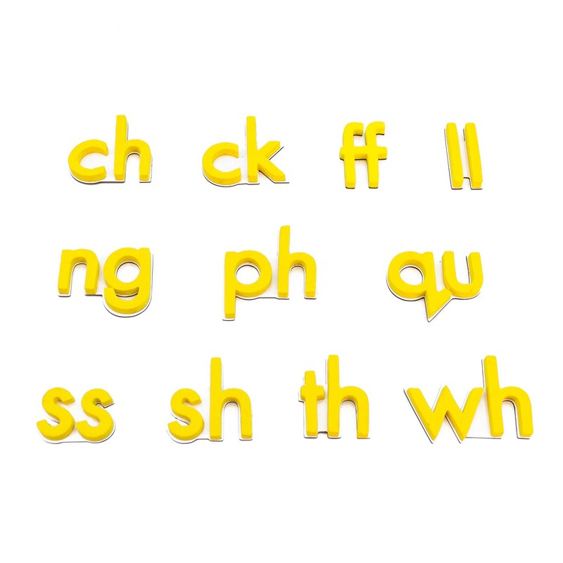 Junior Learning Alphabet and DIGRAPHS Print Rainbow Set of 56,White