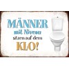 Generisch Tin Sign with German Text "Männer mit Niveau sitzen