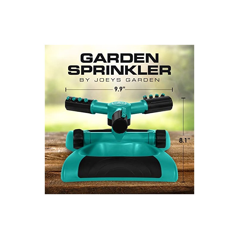 Rotating Garden Sprinkler with Adjustable Arms and Weighted Base