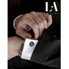 LOLIAS 3 Pairs Initial Cufflinks For Men Classic Mens CuffLinks