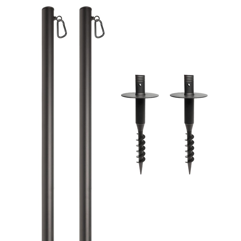 EXCELLO GLOBAL PRODUCTS Premium String Light Poles - 2 Pack