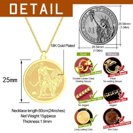 chengxun 316L Stainless Steel Lion of Judah Necklace Women Mens Judaism Jewish Jewelry Paleo Hebrew Yahusha Coin Neck Chain Hanukah Gift For Her (193S)