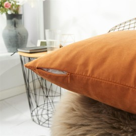 Couch Throw Pillows Set of 4 Square Pillow Covers Burnt Orange Pillow Covers 20x20 Set of 4 Sofa Pillows Set Decorative Accent Pillows for Bed Soft Couch Pillows Yellow/Orange/Burnt Orange/Beige