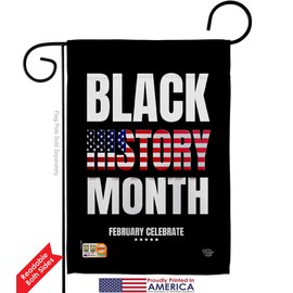 US Black History Month Garden Flag - Pack Support Cause BLM Anti Racism Justice Revolution Movement Equality Social USA Vintage Applique - House Banner Small Yard Gift Double-Sided 13 X 18.5