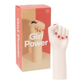 DOIY - Modern Decorative Vase - Design in the Shape of a Fist - Made of Ceramic - Flower Vase - Decorative Flower Holder - White - 12.9x10.7x26 cm