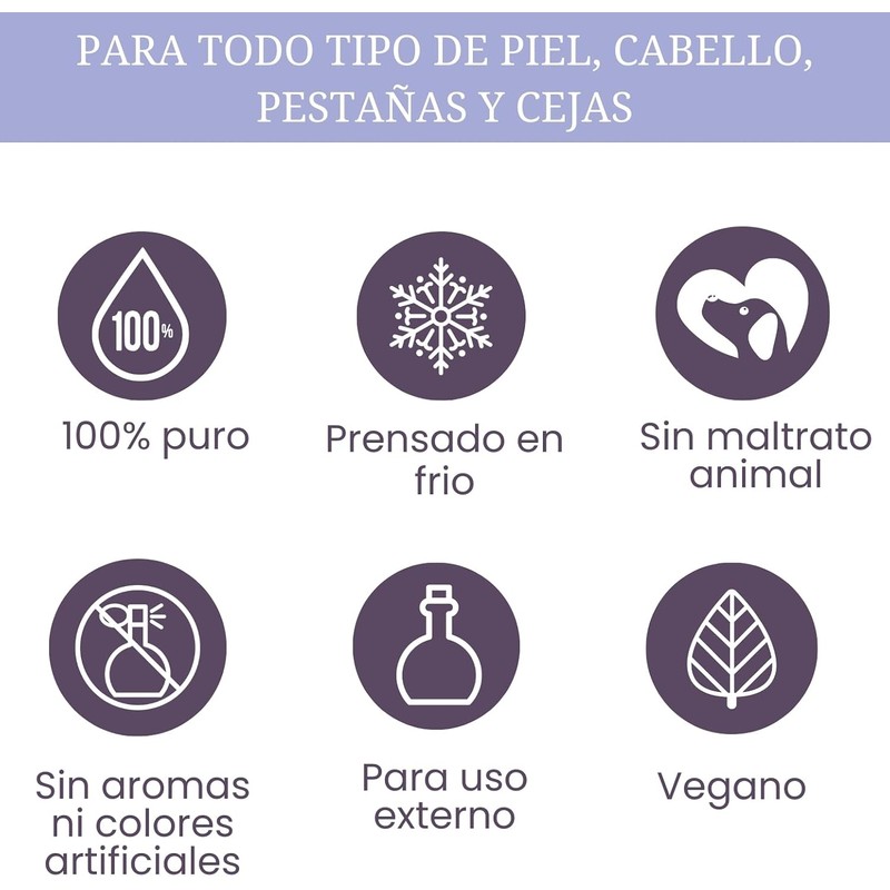 LilaLavanda - Aceite de Ricino 100% Puro Prensado en Frío