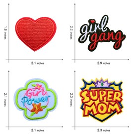 KLORIZ 9 PCS Girl Power Patch Girl Gang Embroidered Iron On Patch Woman's Rights Appliques Clothing Accessories DIY for Woman