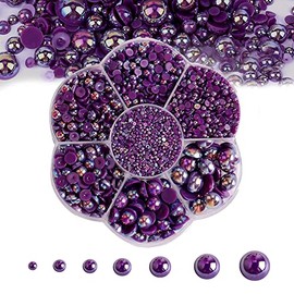 5600PCS Half Round Pearls Flatback Imitation Pearls for Crafts,7 Sizes for DIY Nails Art Crafting,Jewelry Making, Shoes,Cup,Phone Decoration