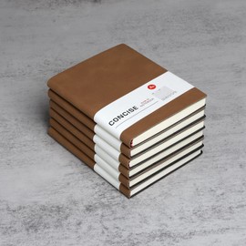 Notebook A6 Lined Leather Pack of 6 Hardcover Notebooks Thick 100 gsm Journal Notebooks Classic Notepad for Writing, Office, School, Business 10.5 x 14 cm, Brown