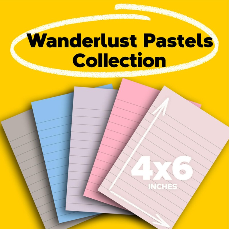 Post-it 100% Recycled Paper Super Sticky Notes, Lined, 4 in.