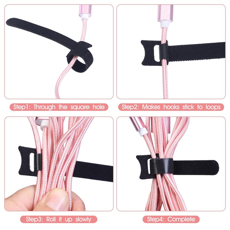 MVYC 240PCS 6 Inch Cable Ties- Hook and Loop Reusable