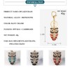 HEYU Simulated Owl Diamond Keyring Pendant Key Chain, red