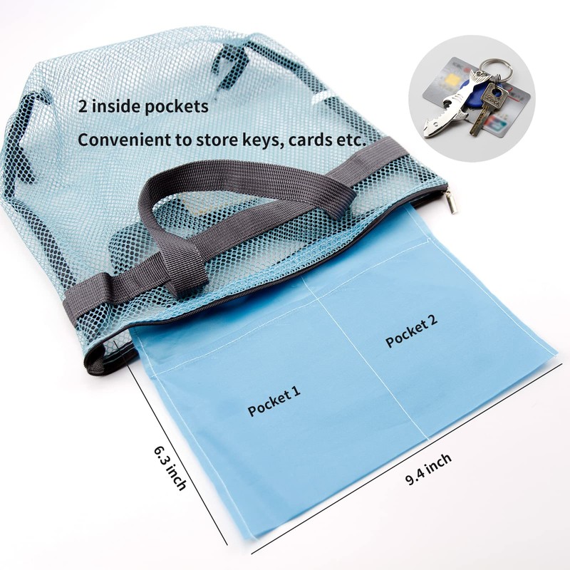 TOPASION Mesh Shower Caddy Bag Portable Hanging Toiletry and Bath