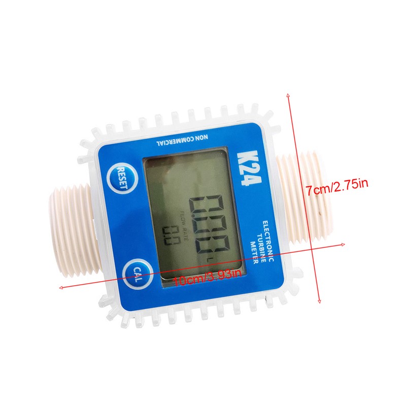 1pc K24 Turbine Digital Diesel Oil Fuel Flow Meter Gauge