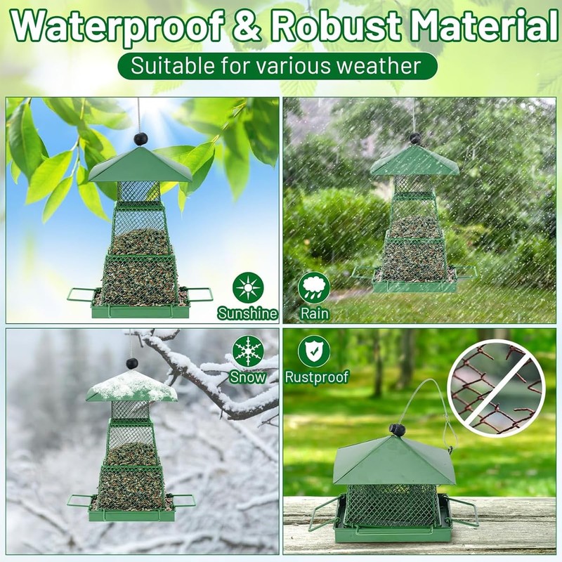 AIMALL Robust All-Season Automatic Bird Feeder with Easy Refill Design,