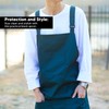 Kitchen Apron Black Apron Polyester Pockets Adjustable Strap Unisex Apron