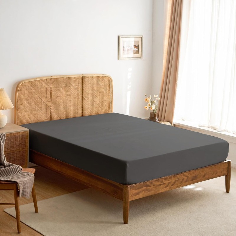 Funky Gadgets Fitted Sheets King Size Charcoal Deep Pocket 10