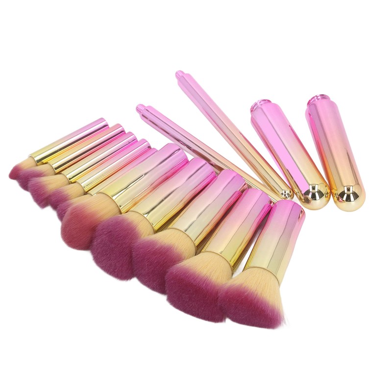 10PCS Travel Makeup Brushes Detachable Handle Powder Brush Set for