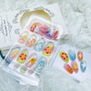 30 Pcs Handmade Press on Nails Short Almond French Tip
