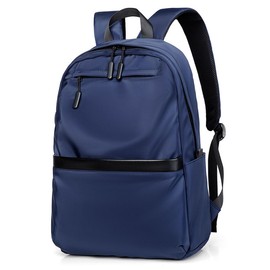 GFM Men's Boy's Unisex Waterproof Nylon 15.6" Laptop Backpack - Work, Uni, College, School, Holidays, Travel, Casual Day Use - Blue - (BKP-LP-PLN-3017-GHNL)