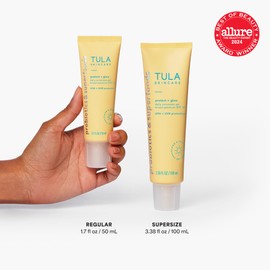 TULA Skin Care Protect + Glow Daily Sunscreen - Gel, Broad Spectrum SPF 30, Skincare-First, Non-Greasy, Non-Comedogenic and Reef-Safe with Pollution and Blue Light Protection, Regular, 1.7 fl oz. | TULA