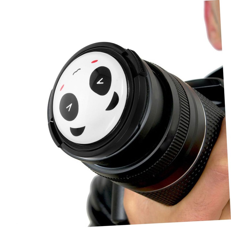 LALAFINA 2pcs Center Pinch Lens Cap Cover with Adorable Panda