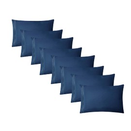 Clara Clark Pillow Cases Queen - Ultra Soft Pillow Cover, Lightweight Microfiber Pillow Cases Set of 8 - Envelope Closure Pillowcases, Navy Blue.