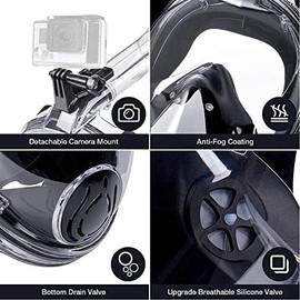 VILISUN Adult Snorkel Mask with Carry Bag – CO2 Safe Snorkeling Mask – Diving Mask – Diving Mask Children – Snorkel Set – Diving Goggles Snorkel