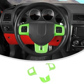 Linskip Steering Wheel Trim Compatible with Dodge Journey 2013-2022 & Charger/Challenger/Durango/Dart 2009-2014, Journey Steering Wheel Cover, Journey Interior Accessories 3Pcs(Light Green)