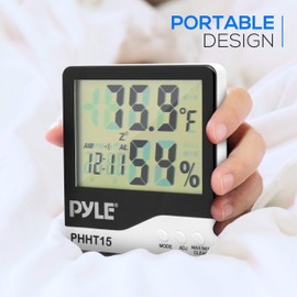 Indoor Digital Hygro-Thermometer - Thermometer and Humidity Gauge with Temperature Humidity Monitor, High & Low Records, Pocket-sized for Portability - Pyle PHHT15