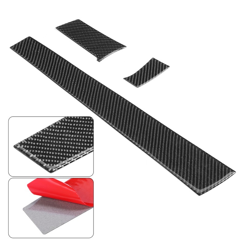 3pcs/set Center Console Trims Real Carbon Fiber Dashboard Covers Stickers
