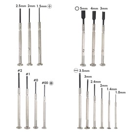 16Pcs Screwdriver Set with Case, Small Precision Screwdriver Kit, Flat head Phillips Hex Socket Head, Suitable for Electronics, Toys, Eyeglass, Computer, Watch Repair