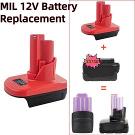 YUHDWRE MIL18M12 Battery Adapter for Milwaukee M-18 to M-12, Battery Converter for Milwaukee 18V Battery to 12V Power Tools (2 Pack)