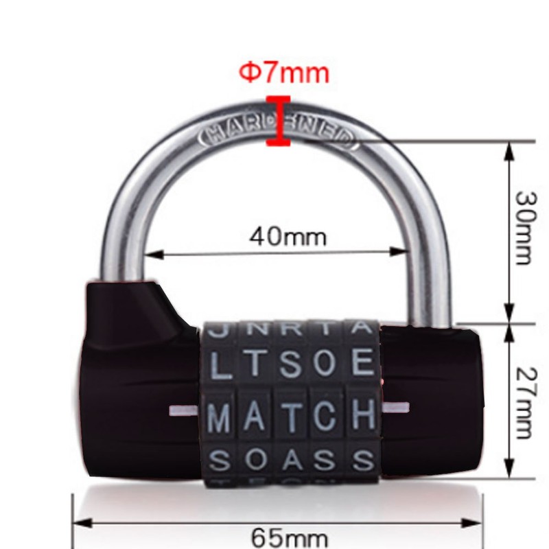 Padlock,combination padlock,5 dial padlock,5 letter lock,5 code padlock,gym locker lock,for