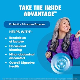 Digestive Advantage Probiotics + Lactase Digestive Enzymes For Digestive Health, Daily Probiotics For Women Men Occasional Bloating, Lactose Breakdown