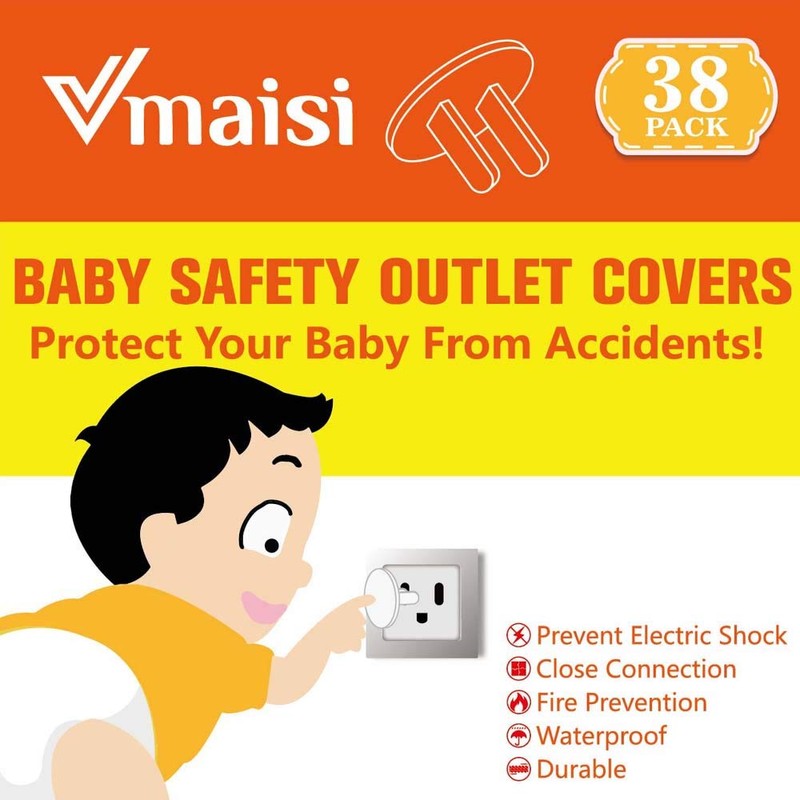 Vmaisi 38 Pack Outlet Covers ChildProof Plug Protector - Baby