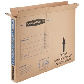Bankers Box Medium - up to 40" TV/Picture/Mirror - Moving Box 4 Pack, 37 x 4 x 27 in (7711201)