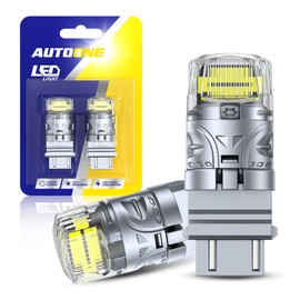 AUTOONE Upgraded 3157 LED Bulb White, 500% Super Bright & 6000K, 3156 3056 3057 LED Replacement with Projector for Backup Reverse Tail Brake DRL Signal Parking Lights, Pack of 2