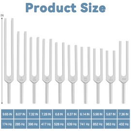 EASTROCK 10 Tuning Fork Set Chakra Tuning Fork Set Aluminum Alloy Material, Sound Healing Instruments Kit with Mallets and Bases Chakra DNA Healing Therapy Meditation