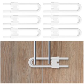 Vicloon Child Safety Lock for Cupboard, Pack of 6 Baby Safety Locks, No Drilling and Screwing, Child Safety Cabinet, Adjustable U-shaped Cabinet Lock for Furniture, Kitchen