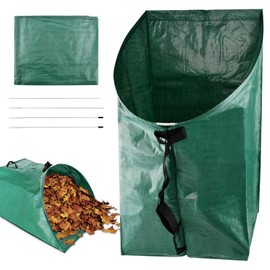 53 Gallon Leaf Collector, Large Yard Dustpan & Reusable Leaf Bag, Foldable Leaves Pick Up Tools Lea-f Loader, Heavy-Duty Lawn Sweeper for Leaves, Trash & Yard Waste(COLOR:Green)
