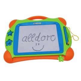 alldoro 68500 Drawing Board with Large Display, Magic Drawing Board with Carry Case, Magnetic Board Approx. 32.8 x 25.5 cm, Painting Board with Stamp, Magic Board with Carry Handle, Slider and Pen,