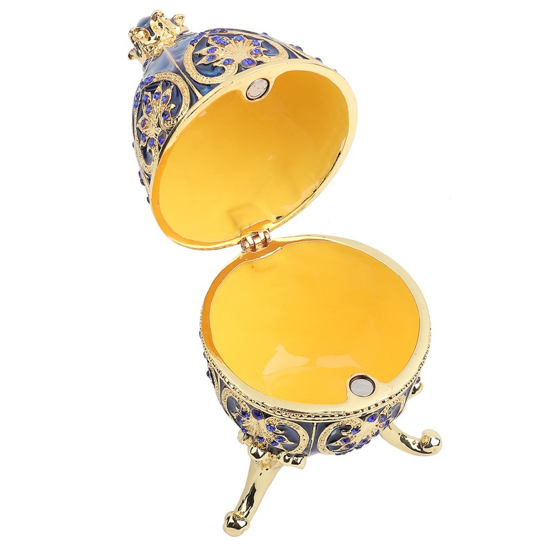 European Style Shiny Artificial Diamond Easter Egg Metal Crafts Jewelry